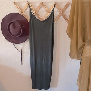 NWOT midi dress, olive green
